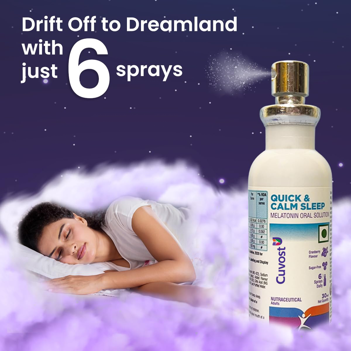 Cuvost Quick and Calm Sleep Melatonin Spray